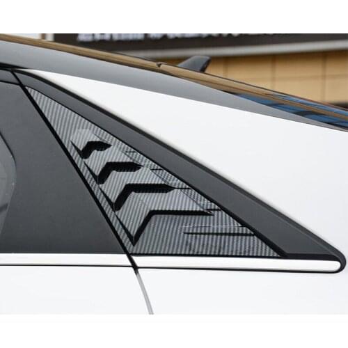 CEYUSOT For 2PCS NEW Hyundai Elantra Rear Window Shutter Trim Strip Decorative Accessories Spoiler Glossy Black Body Kit 2020 21