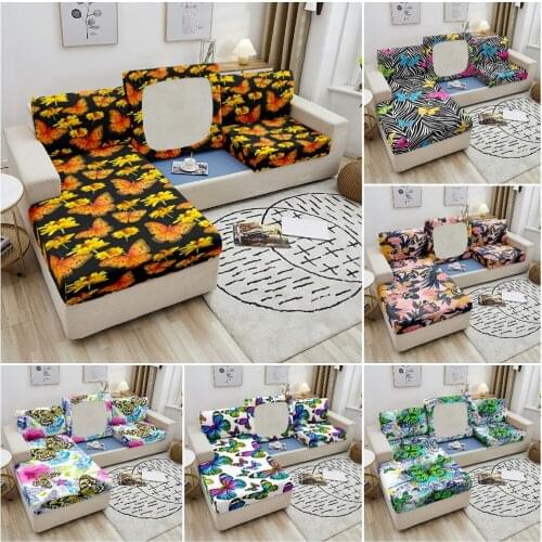 3D Butterfly Sofa Cushion Cover For Living Room Chaise Longue Sofa Slipcover Elastic Removable Cushion Cover 1/2/3/4 Seater