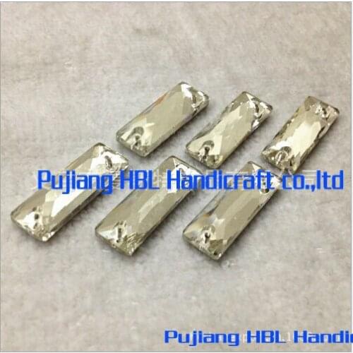 DIY Wedding Dresses Accessaries White Clear 100pcs defferent size Sewing On Flatback Crystal Rhinestones With 2 Holes Rectangle