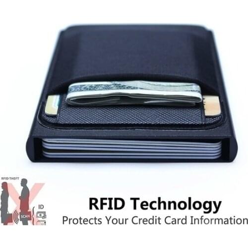 Men Business Aluminum Cash ID Card Holder RFID Blocking Slim Metal Wallet Coin Purse card case credit card wallet rfid wallet