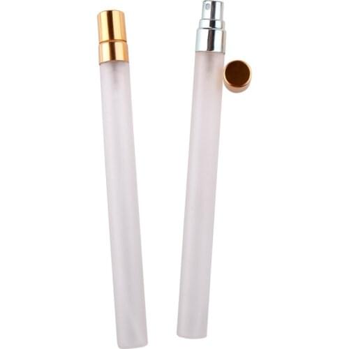 50 pcs/lot Glass Tube 15 ML Moisturizing Spray Vial Portable Frosting Perfume Refillable Bottle Aluminum Oxide Nozzle Atomizer