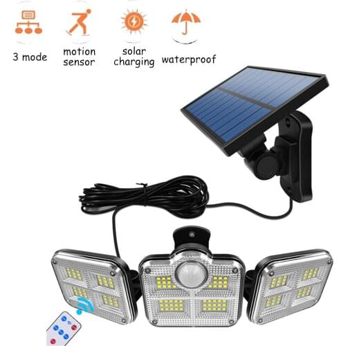 138 led seperable remote Solar Light Outdoor Solar Lamp PIR Motion Sensor Solar Powered Spotlight Sunlight Street Light Waterpro