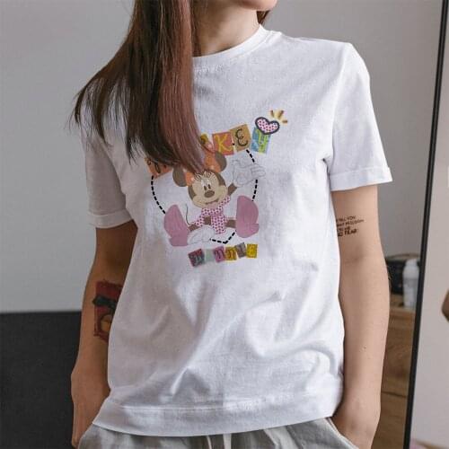 Minnie Mouse Pattern New T-Shirt Female Comfortable Disney Series White Tees Fashion Harajuku Cartoon Print T Shirts Drop Ship