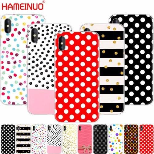 HAMEINUO Polka dots cell phone Cover case for iphone X 8 7 6 4 4s 5 5s SE 5c 6s plus
