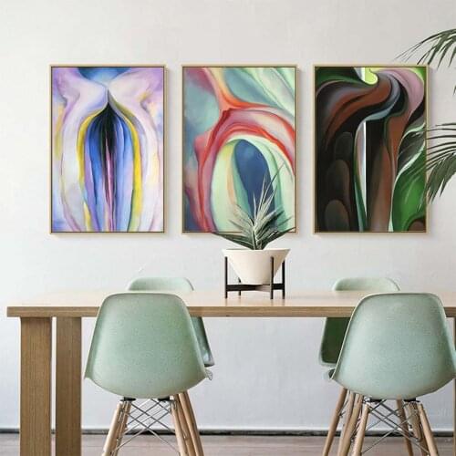 Artistic Layering Flower Poster Retro Canvas Paintings On The Wall Office Living Room Home Decoration Wall Art Pictures