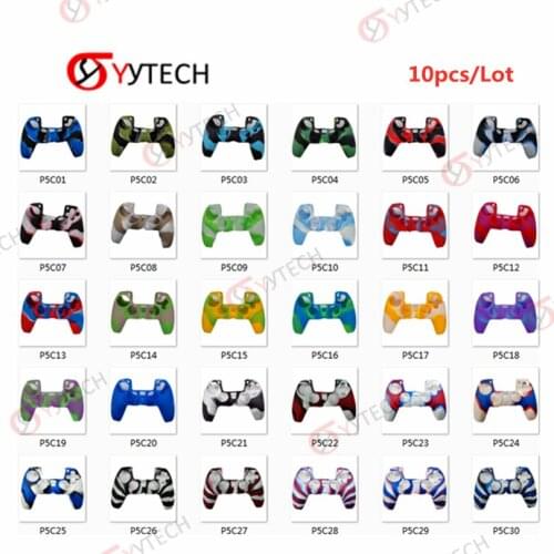YYTECH 10pcs Camouflage Protective Skin Cover Case for PS5 Controller Accessories