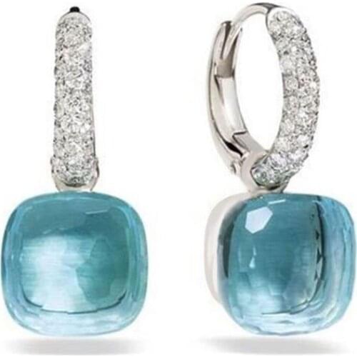 Classics 22 Colors Crystal Candy Water Droplets Style Earrings 3 Gold Color Drop Earring For Women Fashion Jewelry(DJ1159)