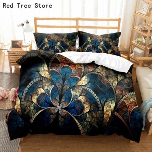 Classic Style 3D Bedding Set Geometric Printed Duvet Cover Pillowcase Sets Luxury King Queen Size Home Decor Adult Kids Bedcloth