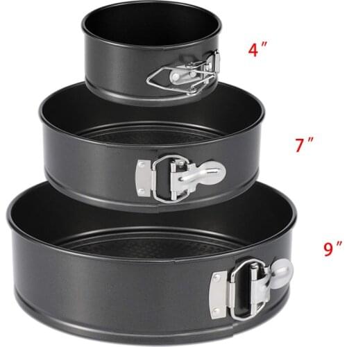 4 / 7 / 9 Inch Round Pizza Cake Non Stick Baking Pan with Movable Bottom and Buckle Carbon Steel Baking Pan Mould