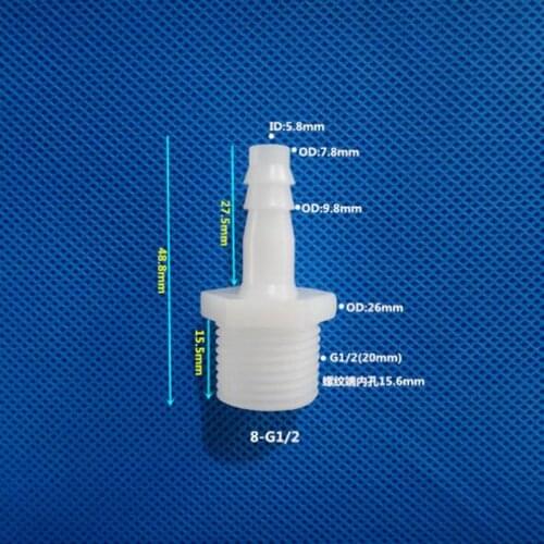 1/2'' BSPP Male Thread to 8mm Plastic Pipe Fitting PE Pagoda Barbed Straight Water Tube Garden Hose Connector