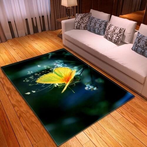New Nordic 3D cartoon butterfly carpet baby crawling area carpet childrens play mat soft flannel bedroom carpet