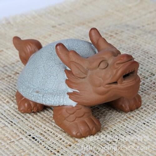 Wholesale Ru tea opens the piece tea pet dragon turtle animal play italics Ru Tea Set Decoration Accessories