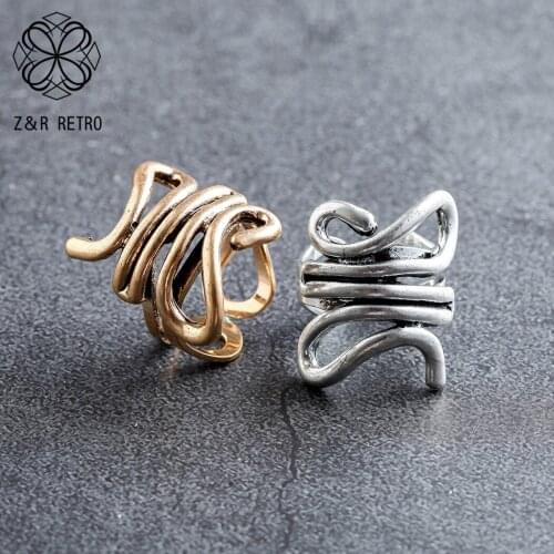 Wholesale Gold Silver Color Hollow Geometric Decoration Rings For Women‘s Costume Body Jewelry Paired 2021 Vintage Accessories