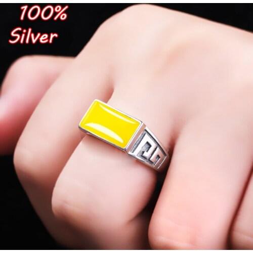 925 Sterling Silver Color Ring Setting 6*12mm Rectangle Cabochon Base Adjustable Blanks Supplies for Jewelry Making