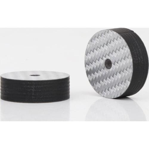 Preffair 40x20mm Silver 5K Carbon Fiber Speaker Isolation Spike Base Pad Shoe Feet, Hifi Audio chassis