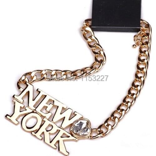 Punk Style new york city letter necklace