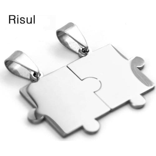 100%Stainless Steel Puzzle Jigsaw Charms Blank For Engrave Metal Puzzle Charm Blank ID Tag Mirror Polished Wholesale 10pcs