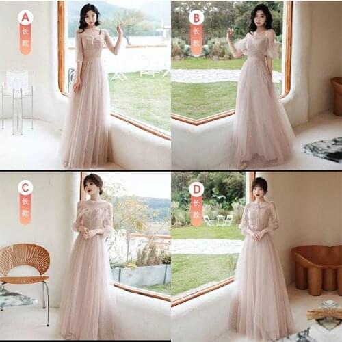 Bridesmaids Dresses V-Neck Tulle Lace Pleat Off The Shoulder A-Line Floor-Length Spaghetti Straps Women Wedding Party Gown E461