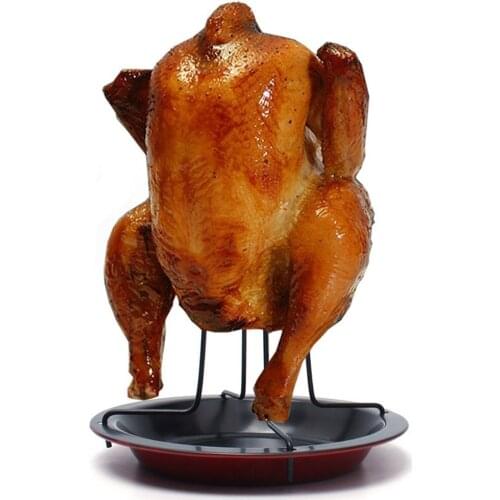 Chicken Cooking Grill Rack with Grill Pan - Chicken Roaster Racks NON-STICK Barbecue Tools BBQ Accessories Tools(00339)