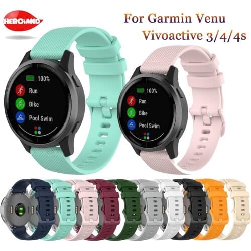 18mm 20mm 22mm Watch Strap For Garmin Venu Vivoactive 3 Silicone Wristband Strap For Garmin Vivoactive4S 4 Forerunner 245 Correa