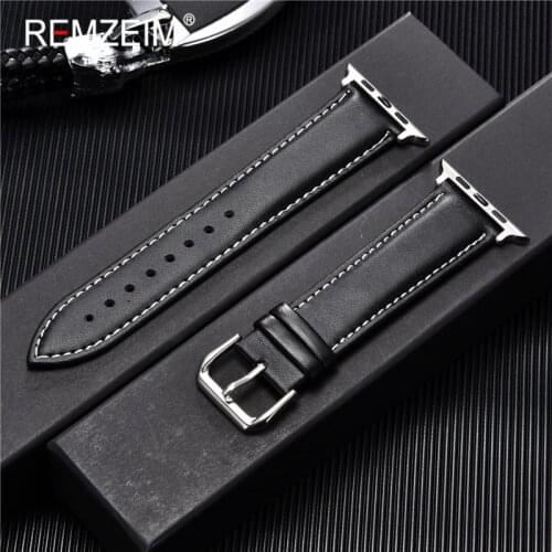 Smooth Calfskin Leather Watch Strap for Apple Watch Band 44mm 40mm for iwatch 5 4 3 2 1 Wristband 42mm 38mm Watch Accessories