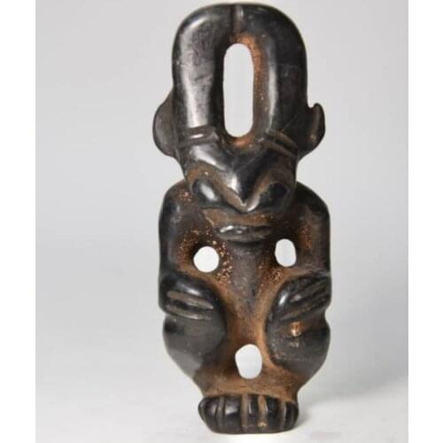 Hongshan culture archaize black iron meteorite sculpture sun god statue