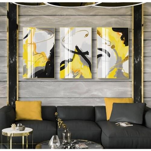 Modern Abstract Nordic style porch Living Room Decorative Pictures Golden Landscape Canvas Wall Art Posters Unframed Paintings