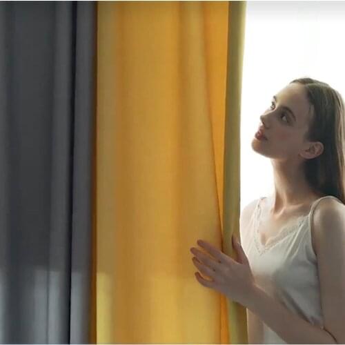 Modern luxury High End Velvet Curtains Solid Stitching Bedroom Living Room Balcony Window Screen Curtains Villa Decoration