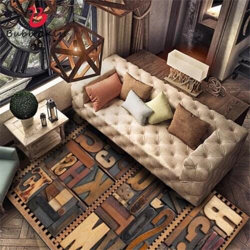 Bubble Kiss Vintage 3D Letter Pattern Carpets For Living Room Home Decor Sofa Coffee Table Area Rugs Kids Room Floor Mats