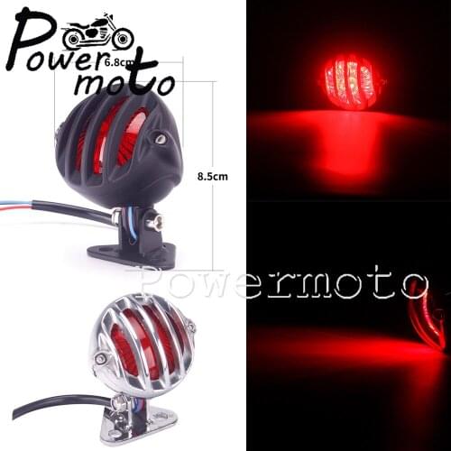 Motorcycle LED Taillight Bates Tail Brake Stop Lamp w/ Bracket for Honda Yamaha Suzuki Kawasaki Chopper Bobber Cafe Racer Custom