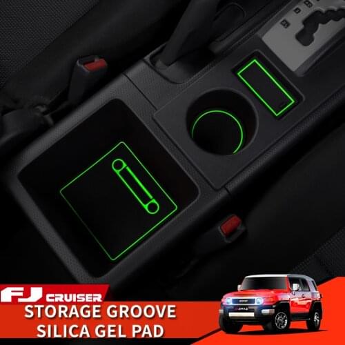 06-21 Year Toyota FJ Cruiser Accessories Interior Modification Door Groove Mat Silica Gel Rubber Anti-slip Decoration Protection