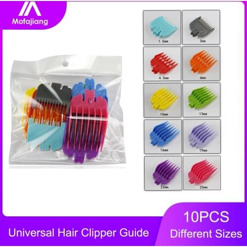 10pcs Set Hair Clipper Comb Guide Kit for Hair Trimmer 1.5mm to 25mm Universal Replacement Cutting Tool Professional Men Haircut