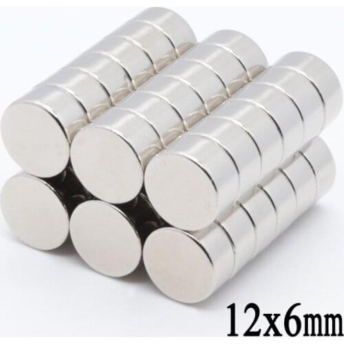 100pcs 12mmx6mm strong disc magnets 12x6 mm neodymium magnets 12 *6mm Art Nouveau connection magnets NdFeB magnets