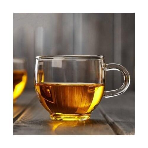 120ml Glass Tea Cup With Transparent Handle Coffee Mug Drinking Glasses