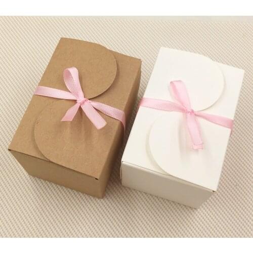 24 pcs 9x6x6cm DIY handmade soap paper boxes,candy/cookie/Mini Cake gift packing boxs for wedding and free ribbon