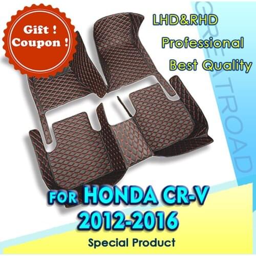 Car Floor Mats For Honda CRV 2012 2013 2014 2015 2016 Custom Auto Foot Pads Automobile Carpet Cover interior accessories