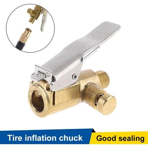 Car Pump Brass Closed Flow Tyre Chuck Car Tyre Inflation Chuck Valve Joint Tire Inflation Nozzle With Air Release Valve Accessor