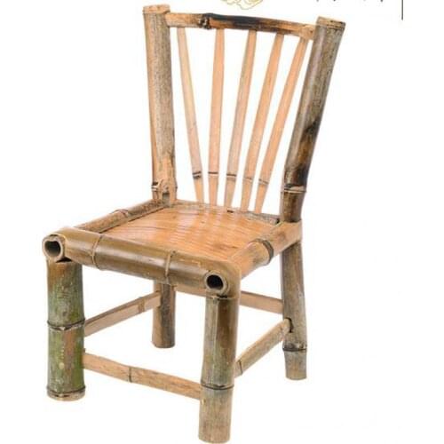 Leisure Bamboo Chair Back Chair Home Bamboo Stool Balcony Bay Window Square Stool Dance Props Bench Short Stool