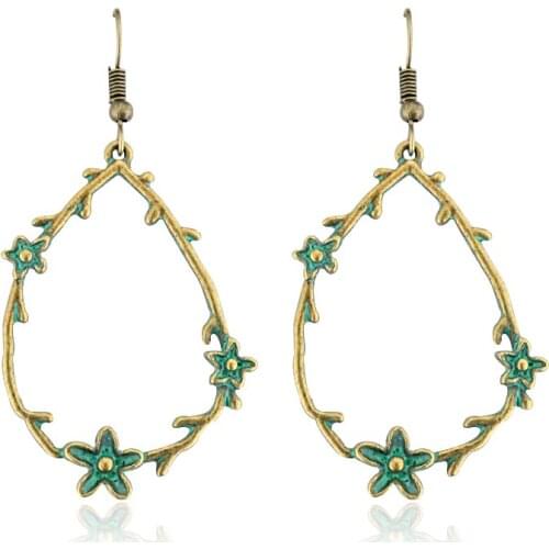 Bohemia Blossom Vine Earrings Female Retro Crown Glamor Earrings Beach Holiday Earrings Jewelry gift