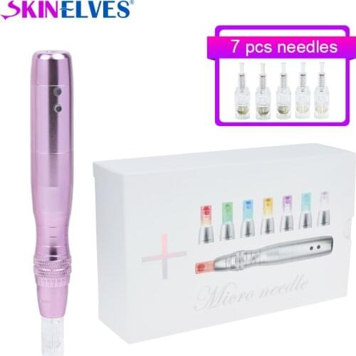 Derma Pen With 7pcs Derma Pen Needle Cartridges 7 Colors Lights LED Photon Wireless Electric Dr Pen Mirconeedle Therapy System