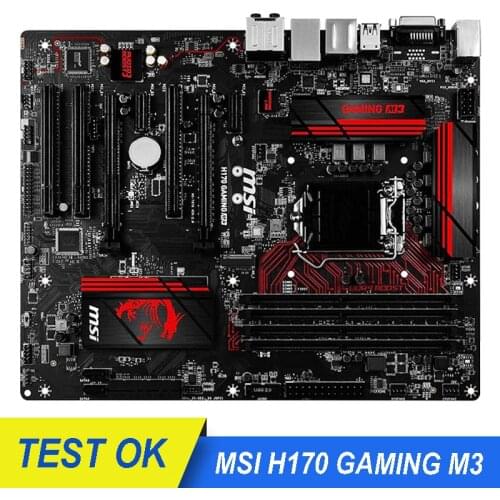 For MSI H170 GAMING M3 Motherboard LGA 1151 DDR4 For Intel H170 H170M SATAIII USB3.0 PCI-EX16 Used Desktop Mainboard