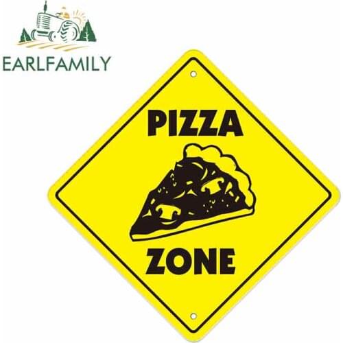 EARLFAMILY 13cm x 13cm for Pizza Zone Logo Funny Car Stickers Vinyl Waterproof RV VAN Car Accessories JDM Anime Comic Sign