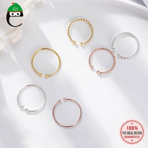ElfoPlataSi Real 925 Sterling Silver Fashion Thin Twisted Smooth Opening Ring For Women Valentines Day Fine Jewelry Gift DD358