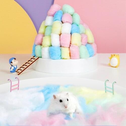 Cotton Ball Hamster Bedding Soft and Fluffy Golden Bear Dwarf Rat Chipmunk Small Pet Bedding Hamster Cage Landscaping Supplies