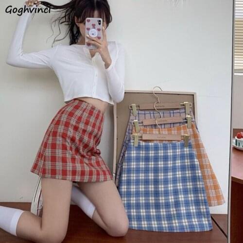 Plaid Preppy Style Women Skirts Leisure Chic Fashion Sexy High Waist A-line Daily Ulzzang Fresh Mini Students All-match Skinny