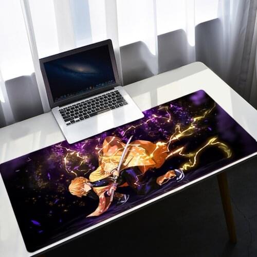Mause Pad Desk Large Non-slip Mat Computer Mouse Gaming For Pc Table Carpet Keyboard Gamer Office Mats Demon Slayer Anime Rug