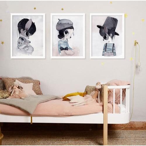 Bunny Girls Boy Home Decor Canvas Painting Rabbit Hanging Painting Wall Painting Nightmare Before Christmas Cute Nursery Kawaii
