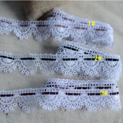3 Meters 3cm Width Polyester White Lace Trim Embroidered Lace Ribbon Sewing/garment Accessories