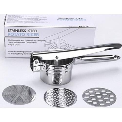 Stainless Steel Kitchen Tools Potato Masher Ricer Puree Garlic Presser Vegetable Fruit Press Maker Gadget Kitchen Accessories