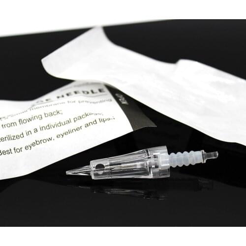 KZBOY 100PCS 1R/3R/5R/5F/7F 0.30mm Diameter blades Microblading Cartridge Needles for PMU Machines(Clip in